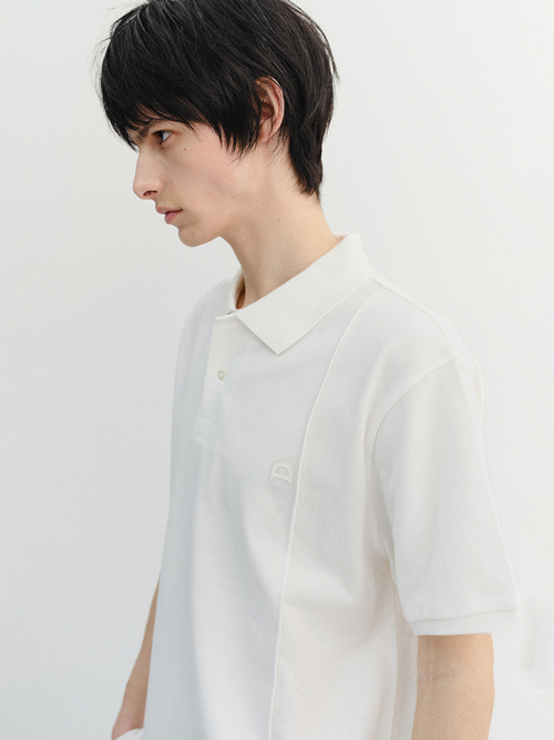 LEATHER LOGO поло SHIRT_UNISEX_UDTS6B122_OFF белый