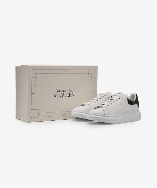 Alexander McQueen Embellished Platform Leather Sneakers - Black Multi |  Editorialist