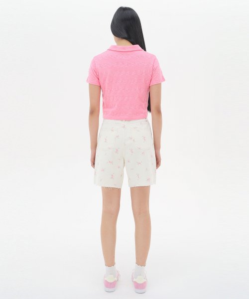 Укороченная футболка поло Crop PK T-shirts_Pink