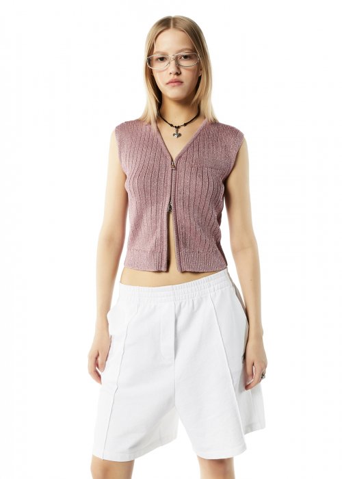 METALIC CROPPED трикотаж жилет