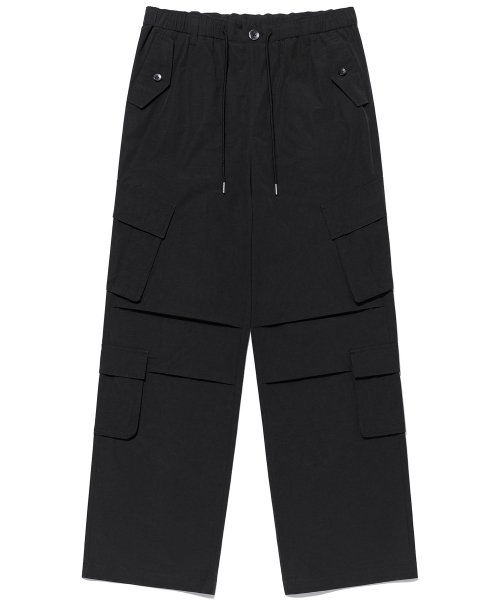 NYLON CARGO PANTS [BLACK]