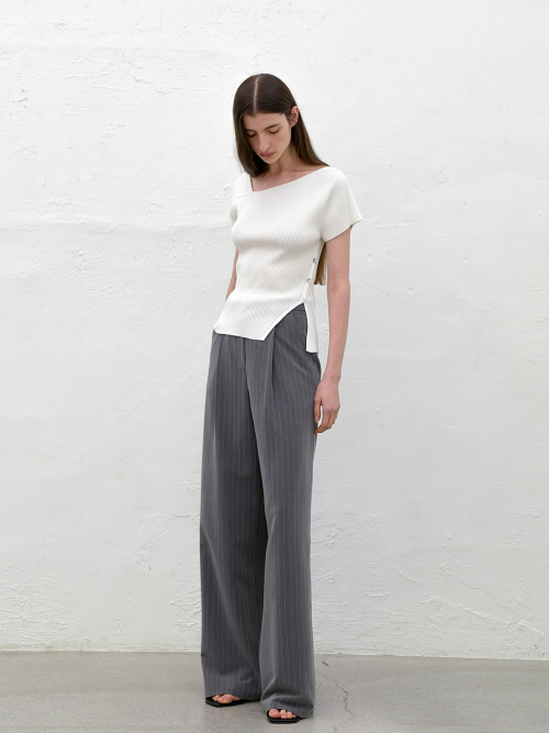 UNBALANCED CUTOUT SLIM KNIT(Z-t-6651)