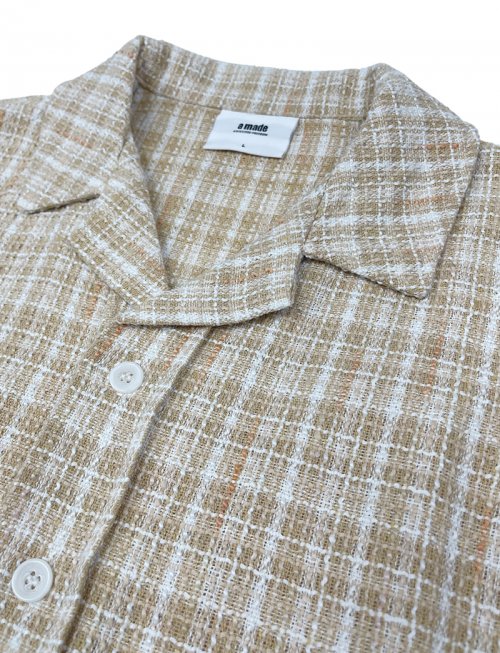 Твидовая рубашка-куртка оверсайз пастельных тонов (Beige)