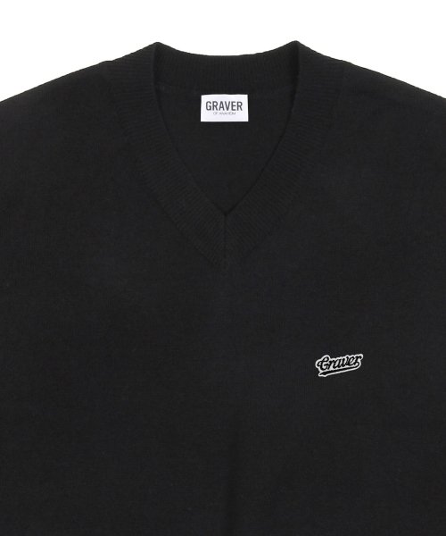 [UNISEX] Вязаный жилет с черным вышитым лого Baseball_Black