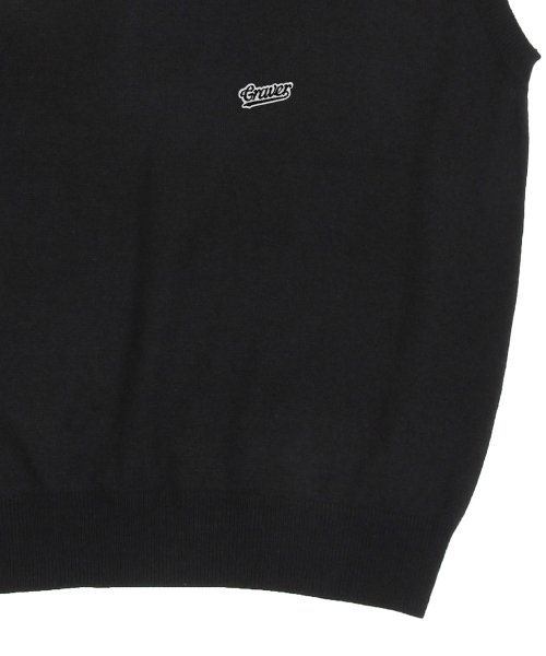 [UNISEX] Вязаный жилет с черным вышитым лого Baseball_Black
