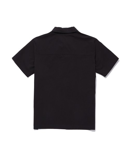 Seersucker рубашка с коротким рукавом Dark Charcoal (S23MMFSH18)