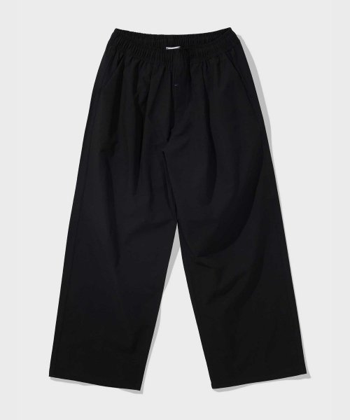 Широкие брюки на резинке high-tension 23SS (Black)