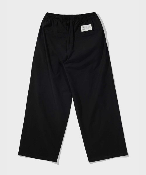 Широкие брюки на резинке high-tension 23SS (Black)