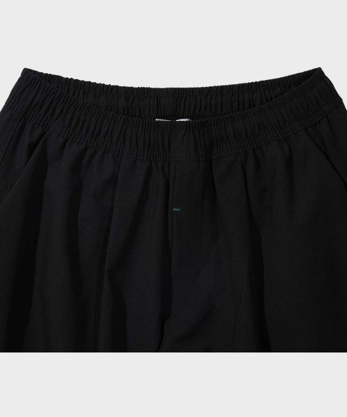 Широкие брюки на резинке high-tension 23SS (Black)