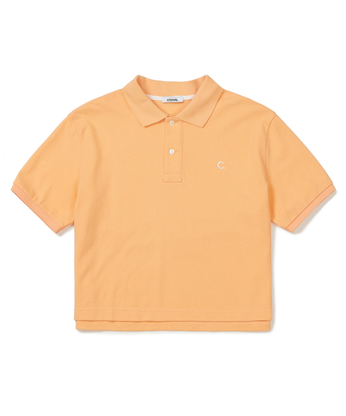 [23SS clove] pique crop t-shirt (orange)