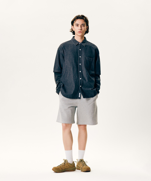 Crest Denim S/S Over Shirt Light Black thumbnail 10
