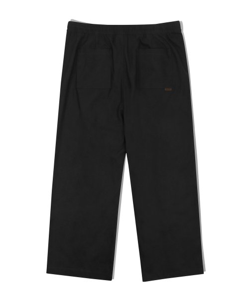 Свободные льняные брюки на резинке - Black
