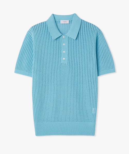 Ажурный полуоткрытый трикотаж на 4 кнопки — Light Blue