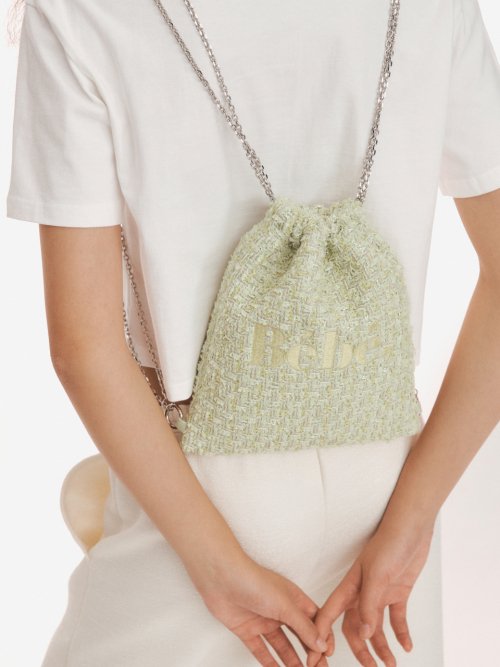 MUSINSA | NOIRNINE Bébé Tweed Chain String Bag [GREEN]