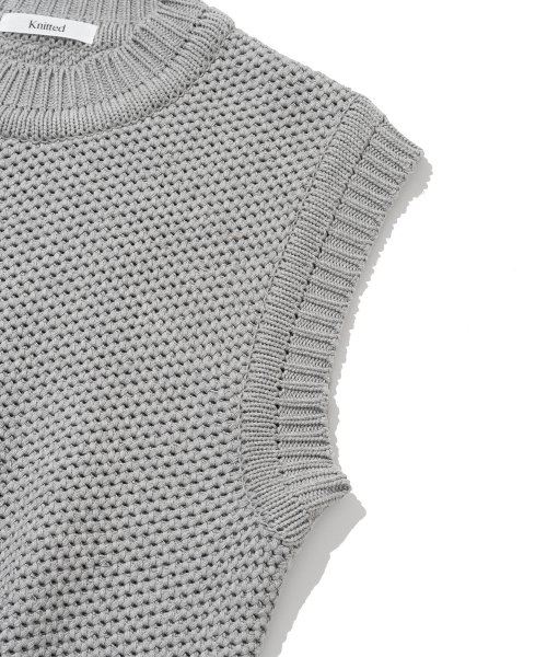 Хлопковый жилет с круглым вырезом MELANGE GREY