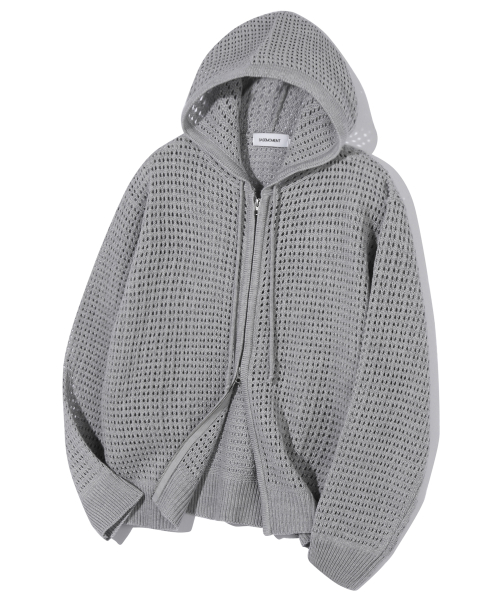 Вязаное худи на молнии melange grey