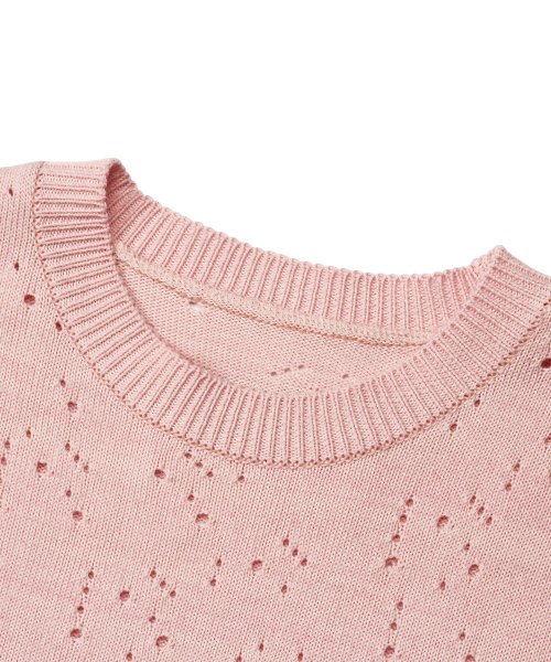 Элегантный пуловер с перфорацией на рукавах PINK