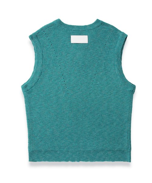 Свободный ажурный жилет TEAL GREEN