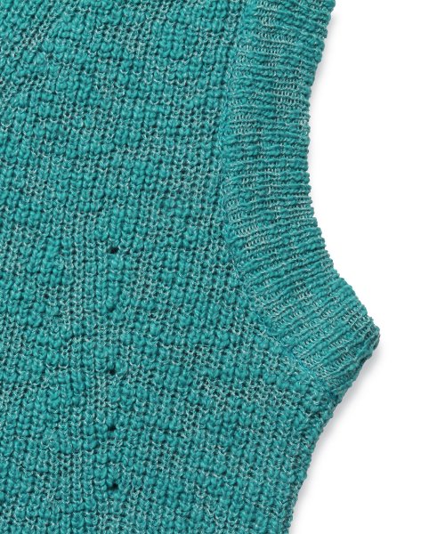 Свободный ажурный жилет TEAL GREEN