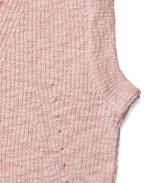 Свободный вязаный жилет ажурной вязки PINK