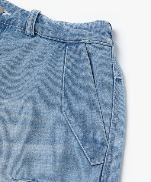 Washed карго джинсовые шорты — Light Indigo