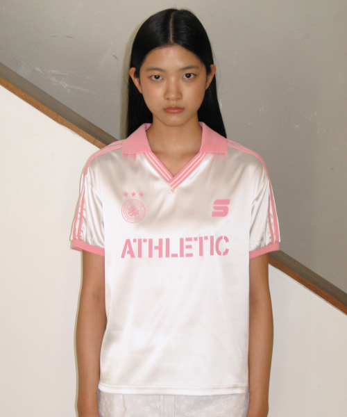 MUSINSA | SINOON SPORTY TRACK HALF SLEEVE SHIRTS (BABY PINK)