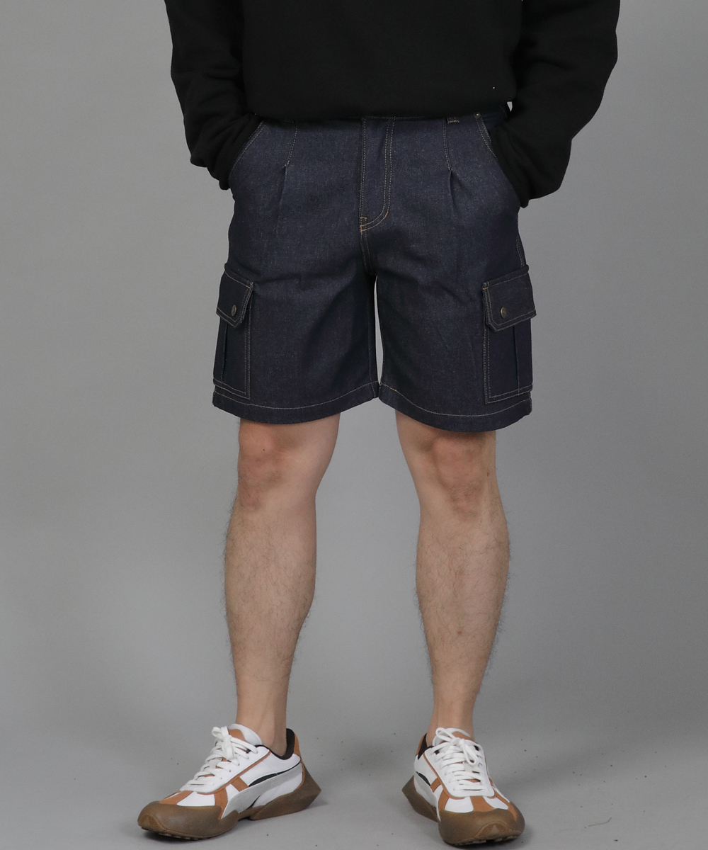 RETRO ALL BAND CARGO SHORTS RBC-340 DENIM INDIGO