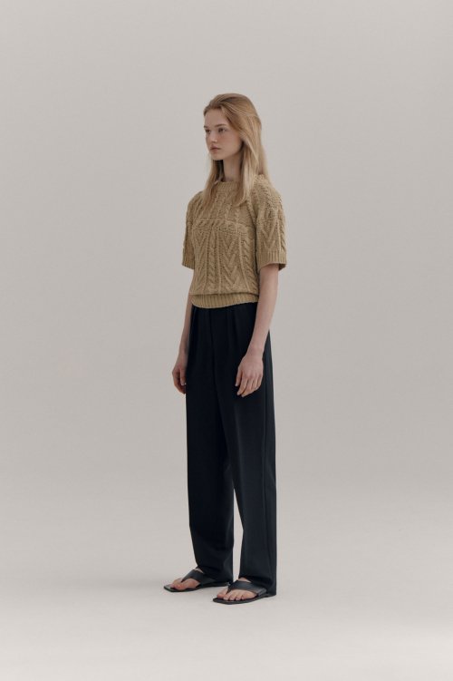slim pintuck slacks тёмно-синий
