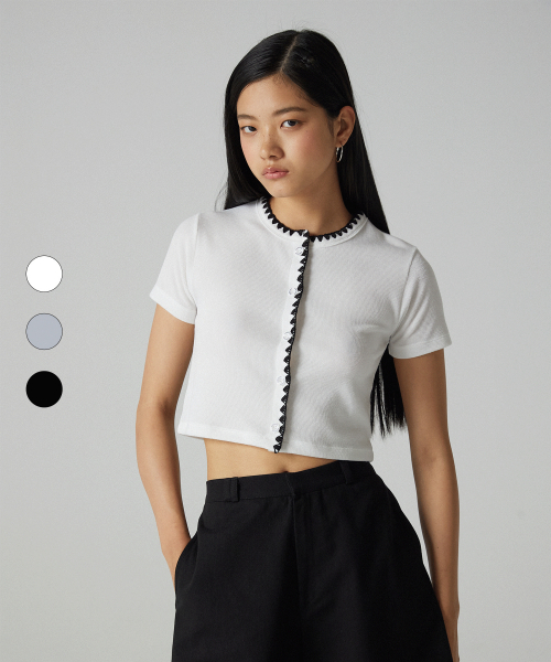 WAVE CROP CARDIGAN - 3 COLOR
