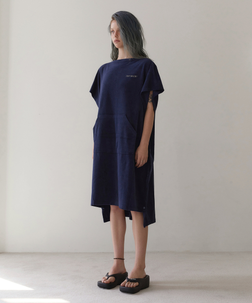 RVIS terry twoway poncho navy