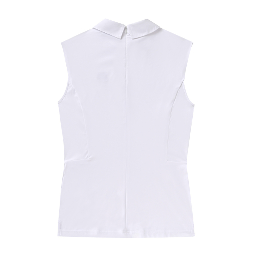 Back Zip-up Sleeveless Shirts_White