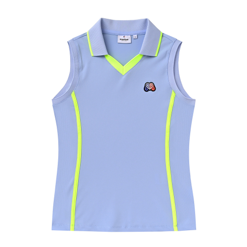 Color Point Sleeveless Shirts_S/Blue