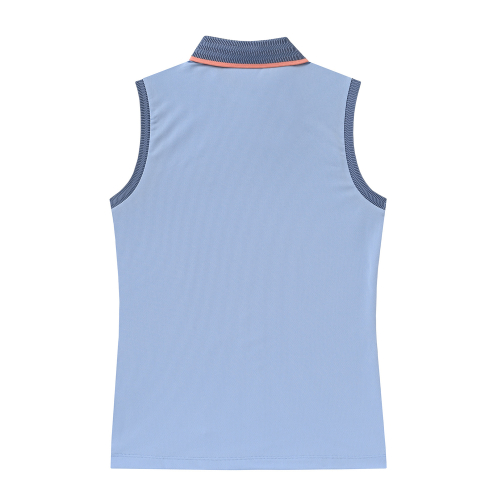 Shoulder Button Sleeveless Shirts_S/Blue