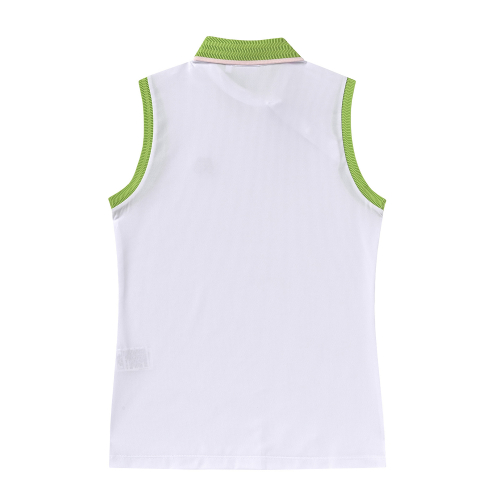 Shoulder Button Sleeveless Shirts_White