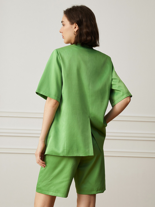 YY_Lovey short suit set_green jacket