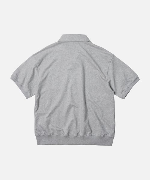 COLLAR HALF ZIP SWEAT T-SHIRT _ GRAY