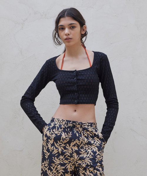 LOUNGE PUNCHING CARDIGAN_black