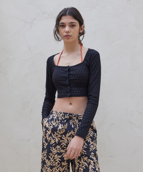 LOUNGE PUNCHING CARDIGAN_black