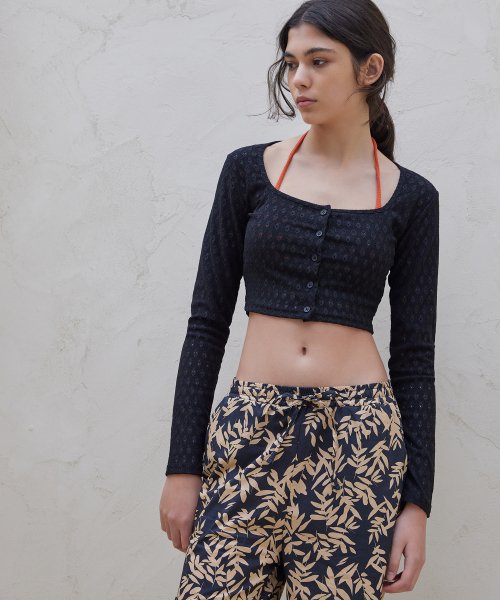 LOUNGE PUNCHING CARDIGAN_black