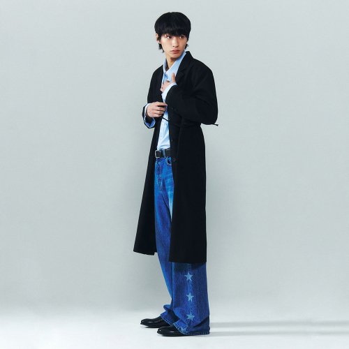 Western Coat With Raw Edge [Black]