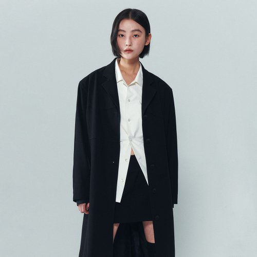 Western Coat With Raw Edge [Black]