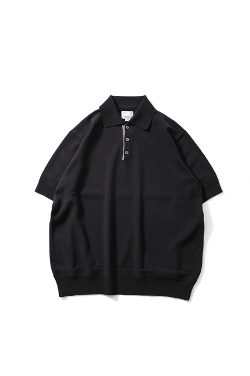 Dana Cotton Pullover Collar Knit Ash Black