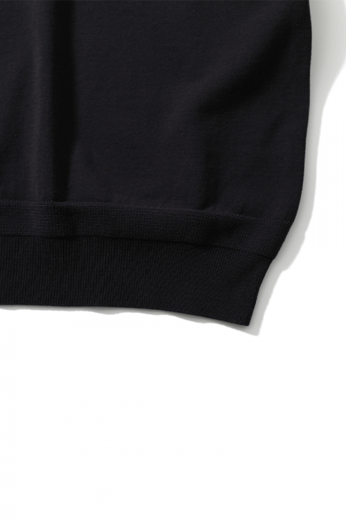 Dana Cotton Pullover Collar Knit Ash Black