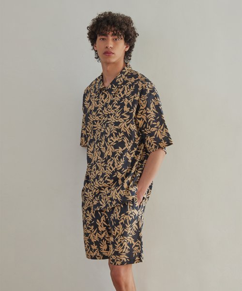 BALI PAJAMA SET_leaf sugarblack