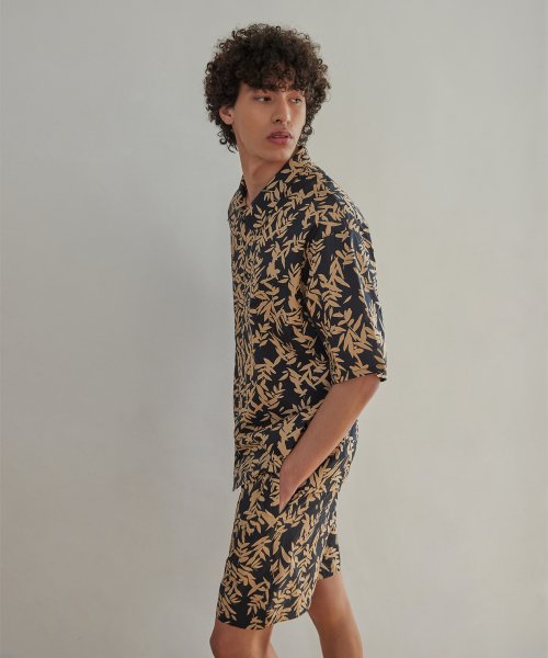 BALI PAJAMA SET_leaf sugarblack