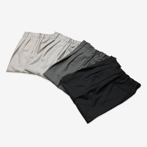 Essential Banding Wide Slacks (White Gray)