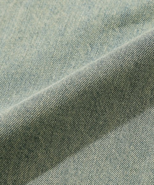 Stone Washing Overfit Denim Short Sleeve Shirt_BEIGE BLUE thumbnail 12