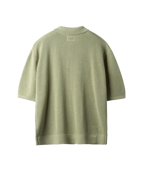 Collar Half Knit Light Olive
