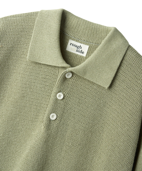 Collar Half Knit Light Olive