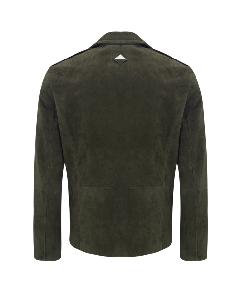 SUEDE RIDER JACKET (KHAKI / GOATSKIN)